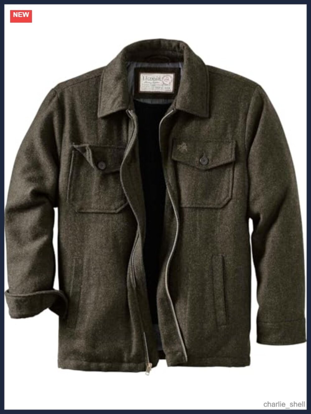 Mens Wool Blend Sherpa Lined Heavyweight Winter Jacket Coat